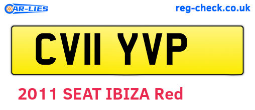 CV11YVP are the vehicle registration plates.