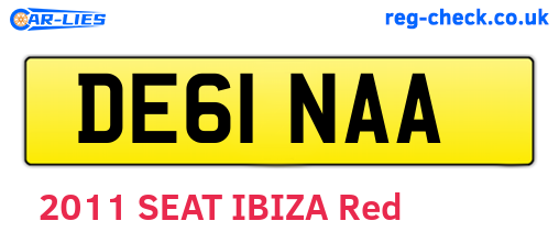 DE61NAA are the vehicle registration plates.