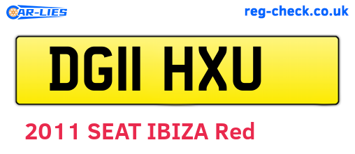 DG11HXU are the vehicle registration plates.