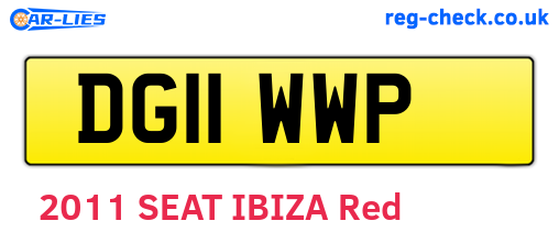 DG11WWP are the vehicle registration plates.