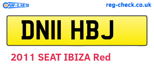 DN11HBJ are the vehicle registration plates.