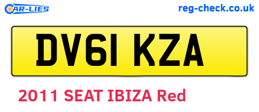 DV61KZA are the vehicle registration plates.