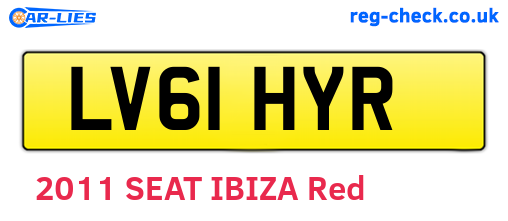 LV61HYR are the vehicle registration plates.
