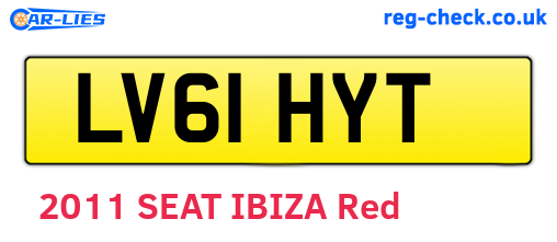 LV61HYT are the vehicle registration plates.