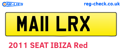 MA11LRX are the vehicle registration plates.