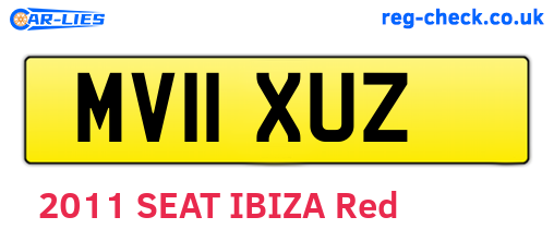 MV11XUZ are the vehicle registration plates.