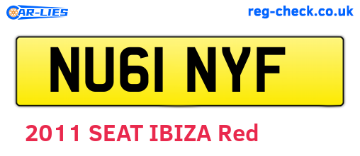NU61NYF are the vehicle registration plates.