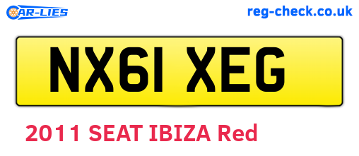 NX61XEG are the vehicle registration plates.