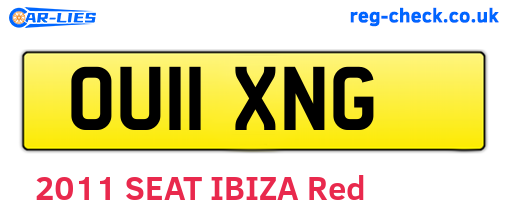OU11XNG are the vehicle registration plates.