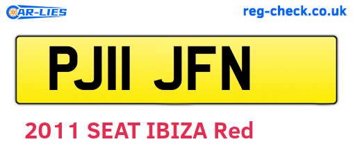 PJ11JFN are the vehicle registration plates.