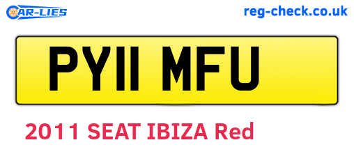 PY11MFU are the vehicle registration plates.