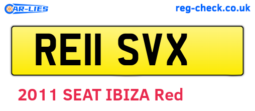 RE11SVX are the vehicle registration plates.