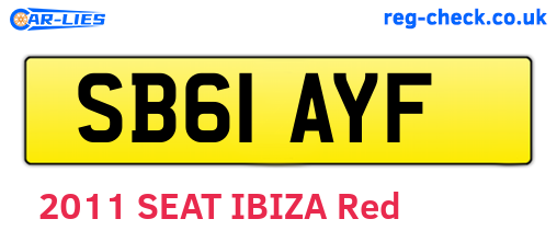 SB61AYF are the vehicle registration plates.