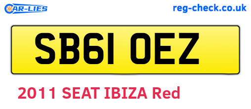 SB61OEZ are the vehicle registration plates.