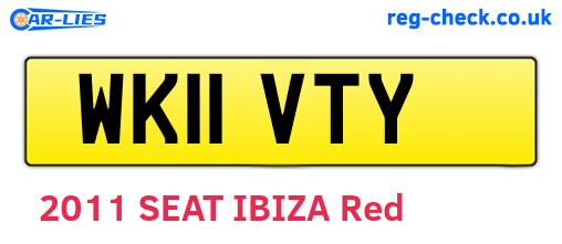WK11VTY are the vehicle registration plates.