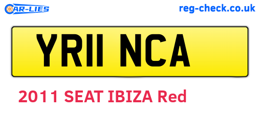 YR11NCA are the vehicle registration plates.