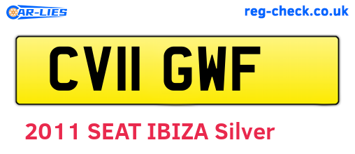 CV11GWF are the vehicle registration plates.