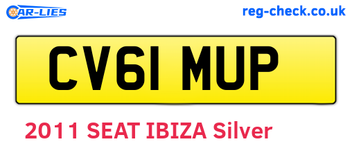 CV61MUP are the vehicle registration plates.