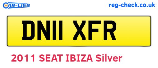 DN11XFR are the vehicle registration plates.