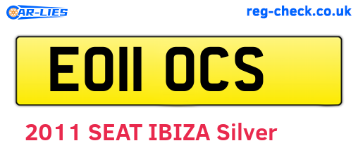 EO11OCS are the vehicle registration plates.