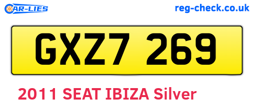 GXZ7269 are the vehicle registration plates.