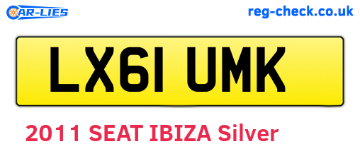 LX61UMK are the vehicle registration plates.