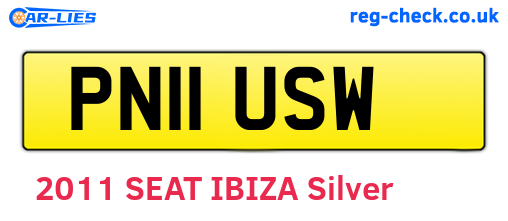PN11USW are the vehicle registration plates.