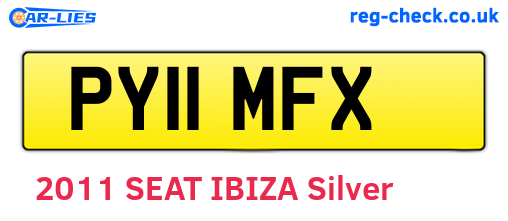 PY11MFX are the vehicle registration plates.