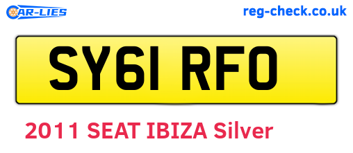 SY61RFO are the vehicle registration plates.