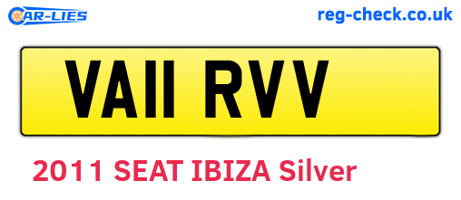 VA11RVV are the vehicle registration plates.