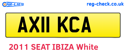 AX11KCA are the vehicle registration plates.