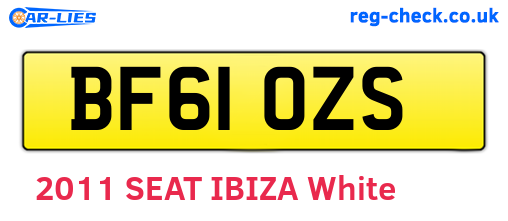 BF61OZS are the vehicle registration plates.