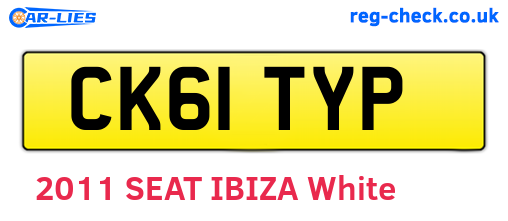 CK61TYP are the vehicle registration plates.