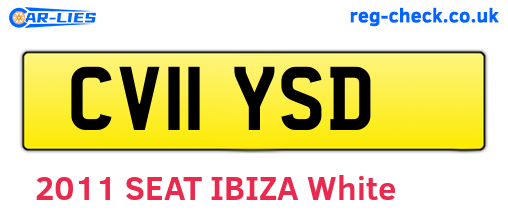 CV11YSD are the vehicle registration plates.