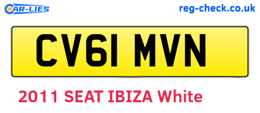 CV61MVN are the vehicle registration plates.