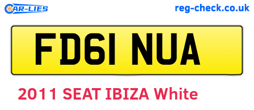 FD61NUA are the vehicle registration plates.