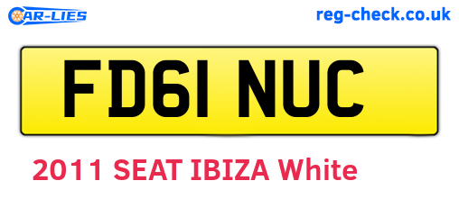 FD61NUC are the vehicle registration plates.