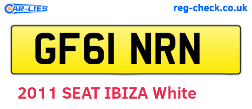 GF61NRN are the vehicle registration plates.