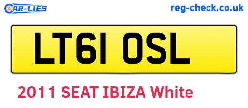 LT61OSL are the vehicle registration plates.