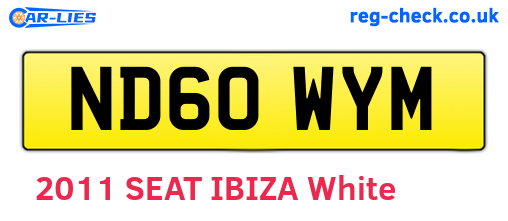 ND60WYM are the vehicle registration plates.