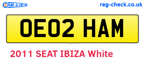 OE02HAM are the vehicle registration plates.