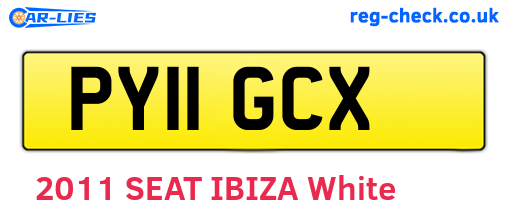 PY11GCX are the vehicle registration plates.