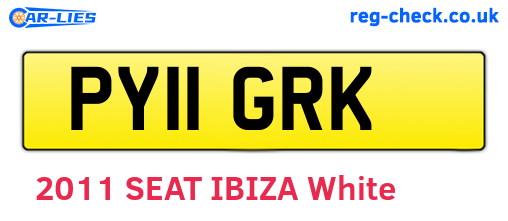 PY11GRK are the vehicle registration plates.