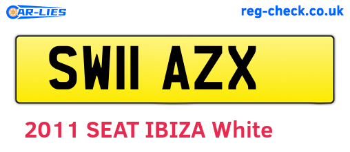 SW11AZX are the vehicle registration plates.