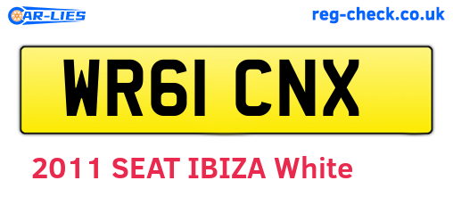 WR61CNX are the vehicle registration plates.