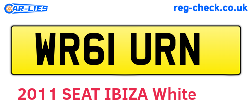 WR61URN are the vehicle registration plates.