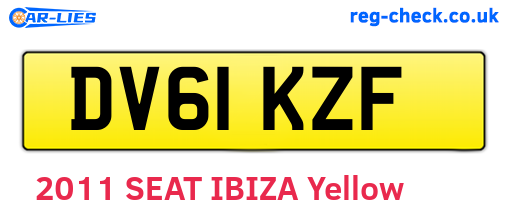 DV61KZF are the vehicle registration plates.