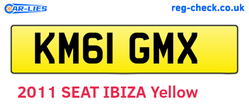KM61GMX are the vehicle registration plates.
