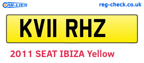 KV11RHZ are the vehicle registration plates.
