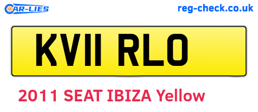 KV11RLO are the vehicle registration plates.